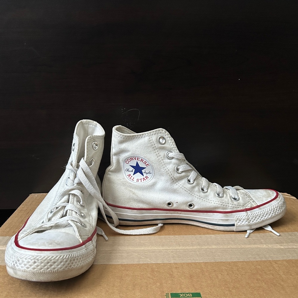 White high-top converse